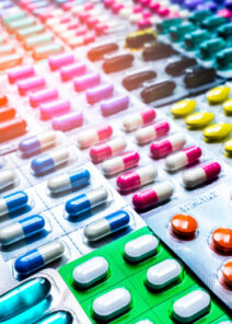 Colorful,of,tablets,and,capsules,pill,in,blister,packaging,arranged