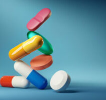 Medical,balancing,act.,a,group,of,medicine,pills,and,antibiotics